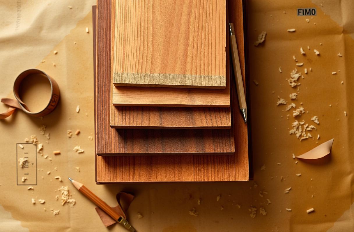A stack of kiln-dried Malaysian tropical hardwoods resting on the workshop rack